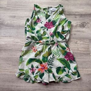 Old Navy Girls‎ Floral Print Romper Kids Sleeveless Ruffle Hem Summer Outfit